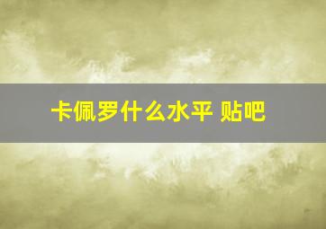 卡佩罗什么水平 贴吧